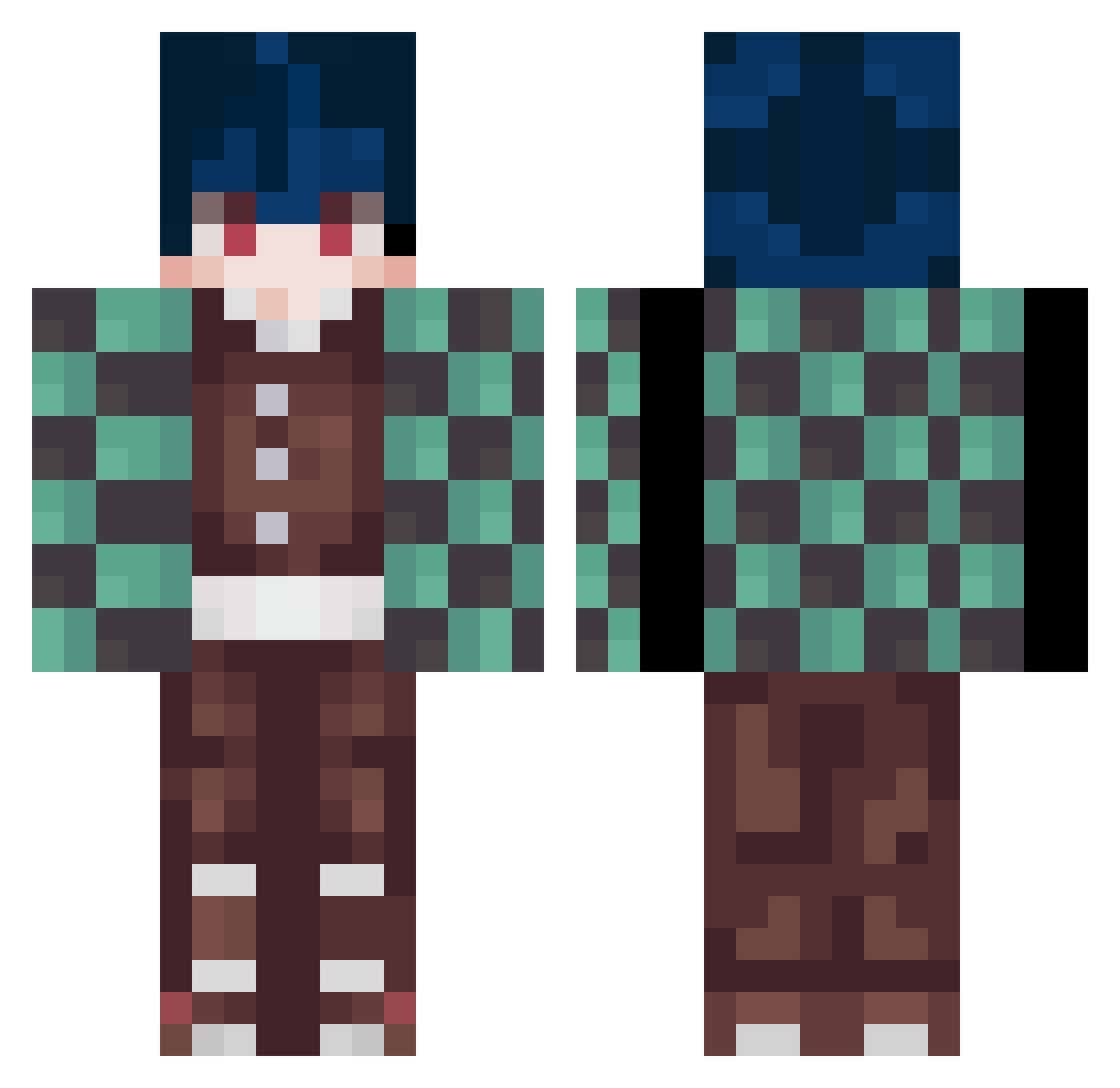 Lagslow Minecraft skin, front and back view
