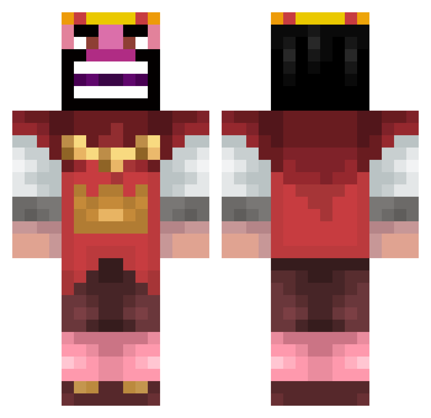 rxfter Minecraft skin, front and back view