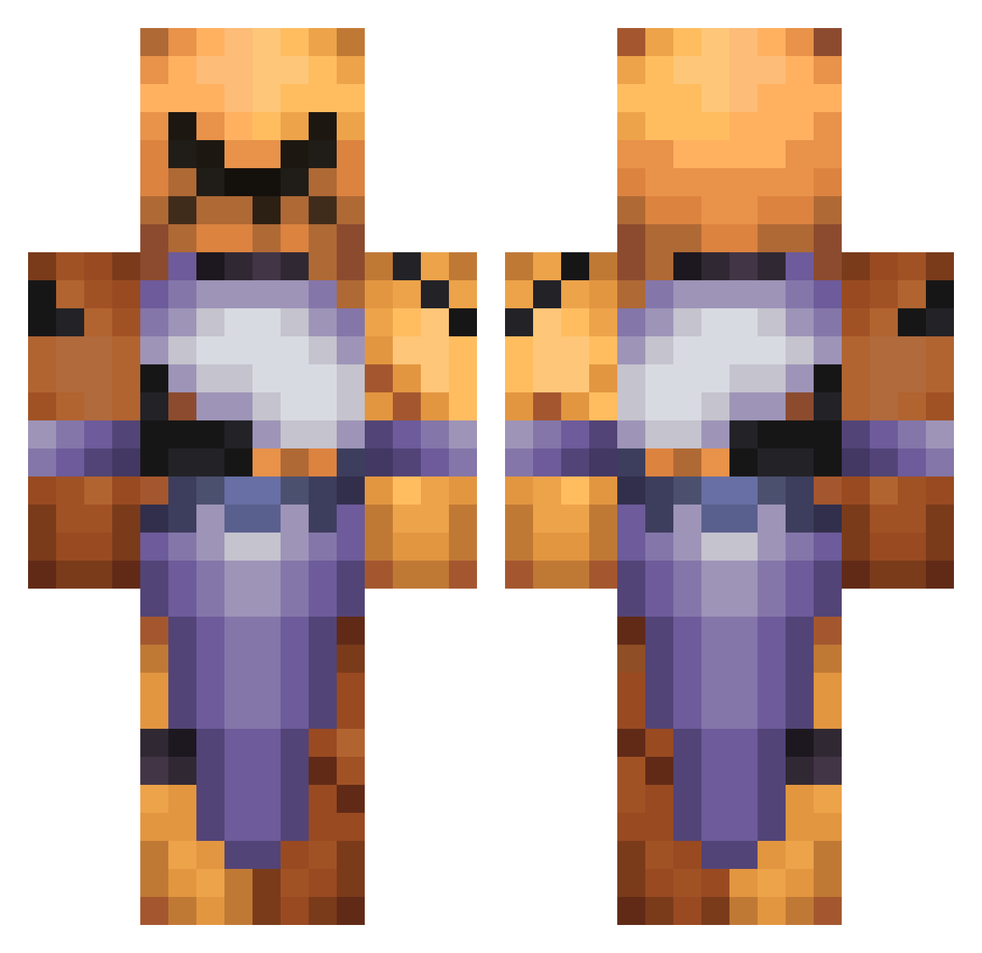 SuperSenpai4 Minecraft skin, front and back view