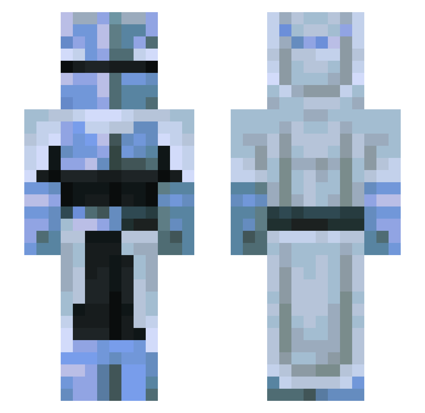 zxAsura Minecraft skin, front and back view