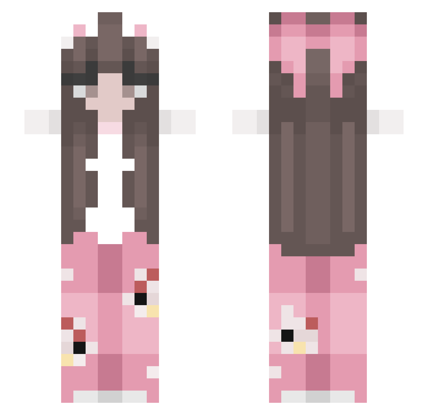 sere3k Minecraft skin, front and back view