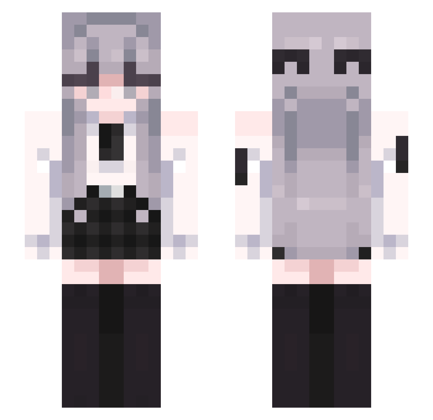 Mioharuto Minecraft skin, front and back view