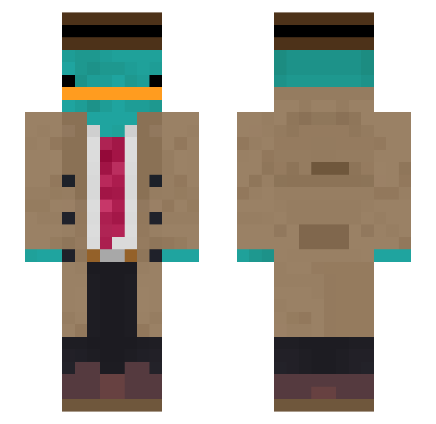 Deuces192 Minecraft skin, front and back view