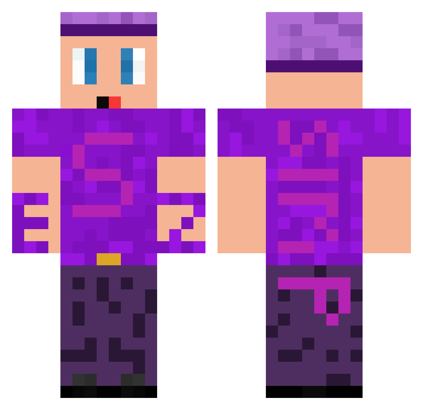 Young_Olusia Minecraft skin, front and back view