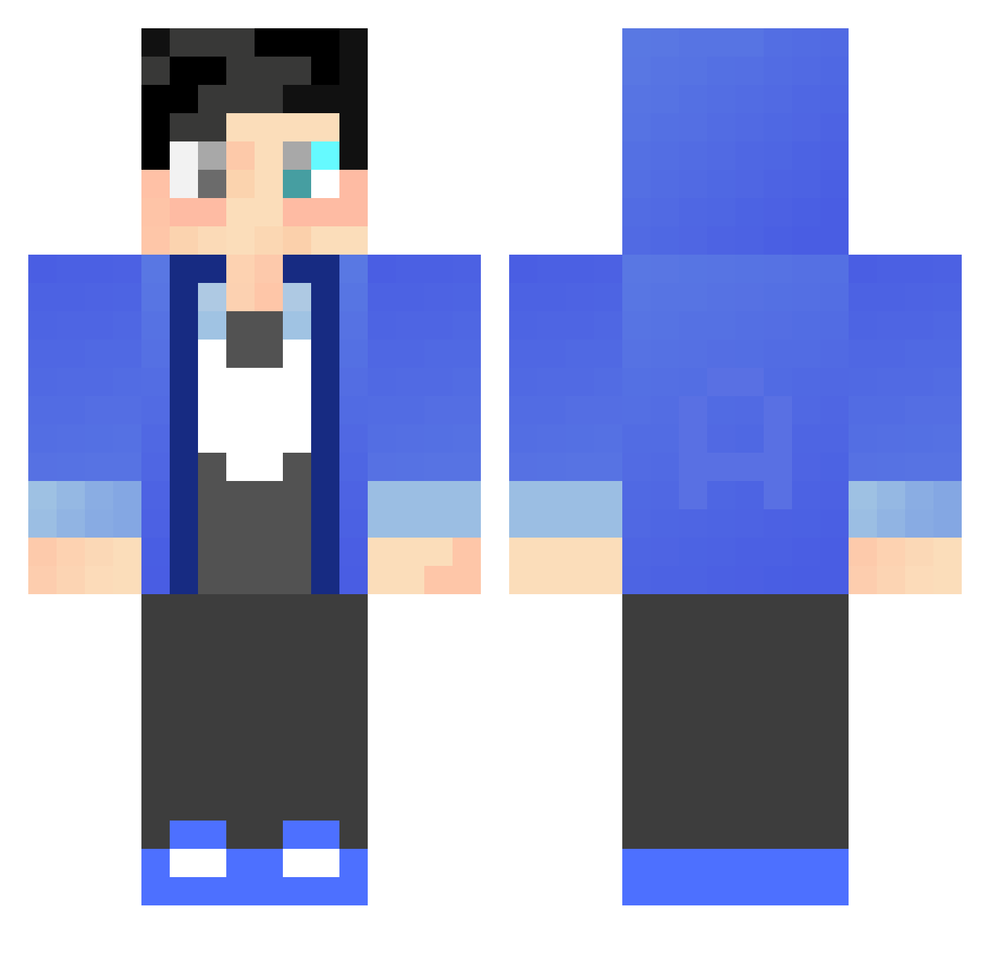 The_Aluno Minecraft skin, front and back view