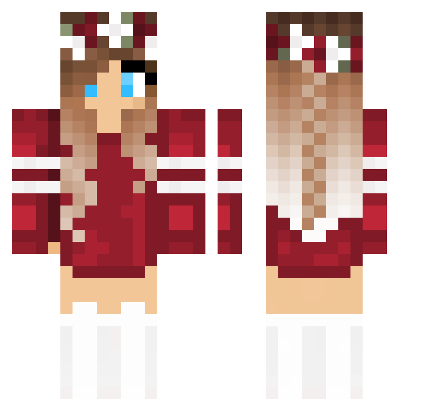 Imogene Minecraft skin, front and back view