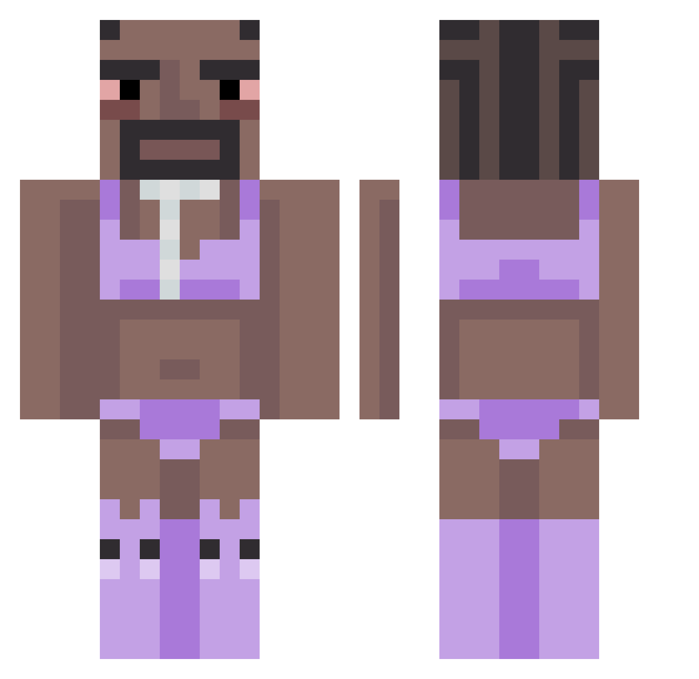 DidScav Minecraft skin, front and back view