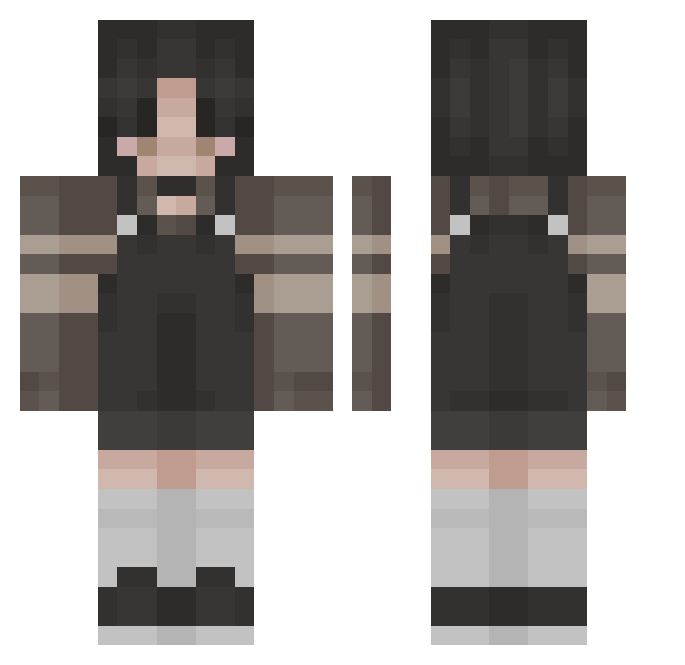 yqwnzzn Minecraft skin, front and back view