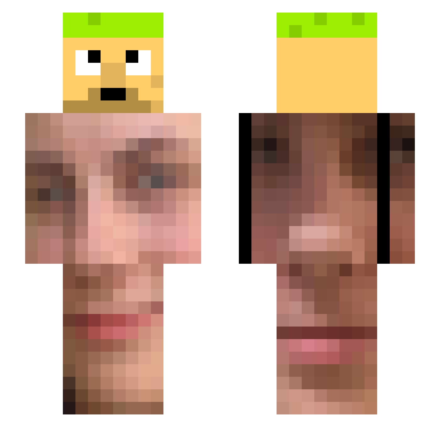 AronSC Minecraft skin, front and back view