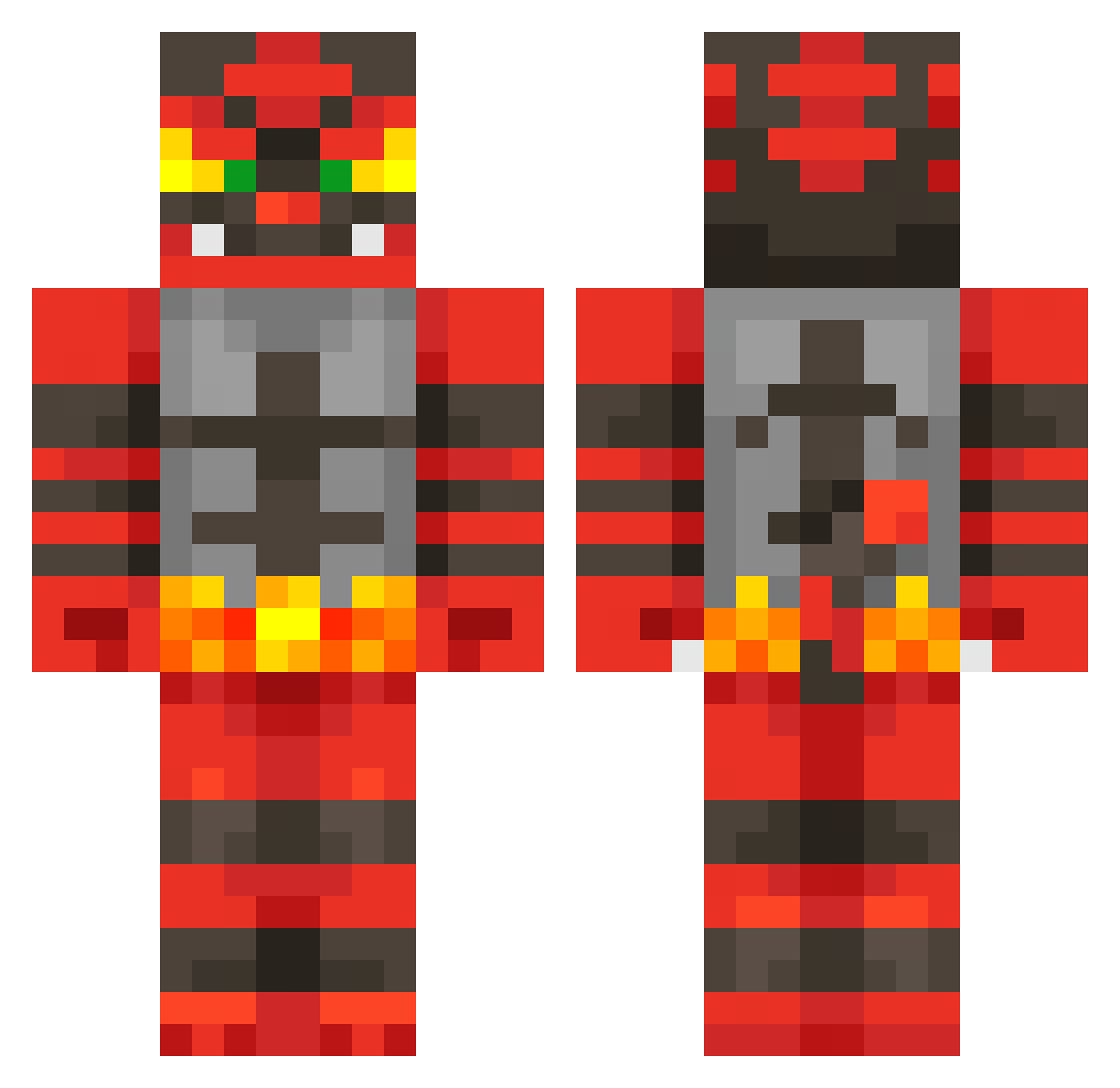 Patrickviz Minecraft skin, front and back view