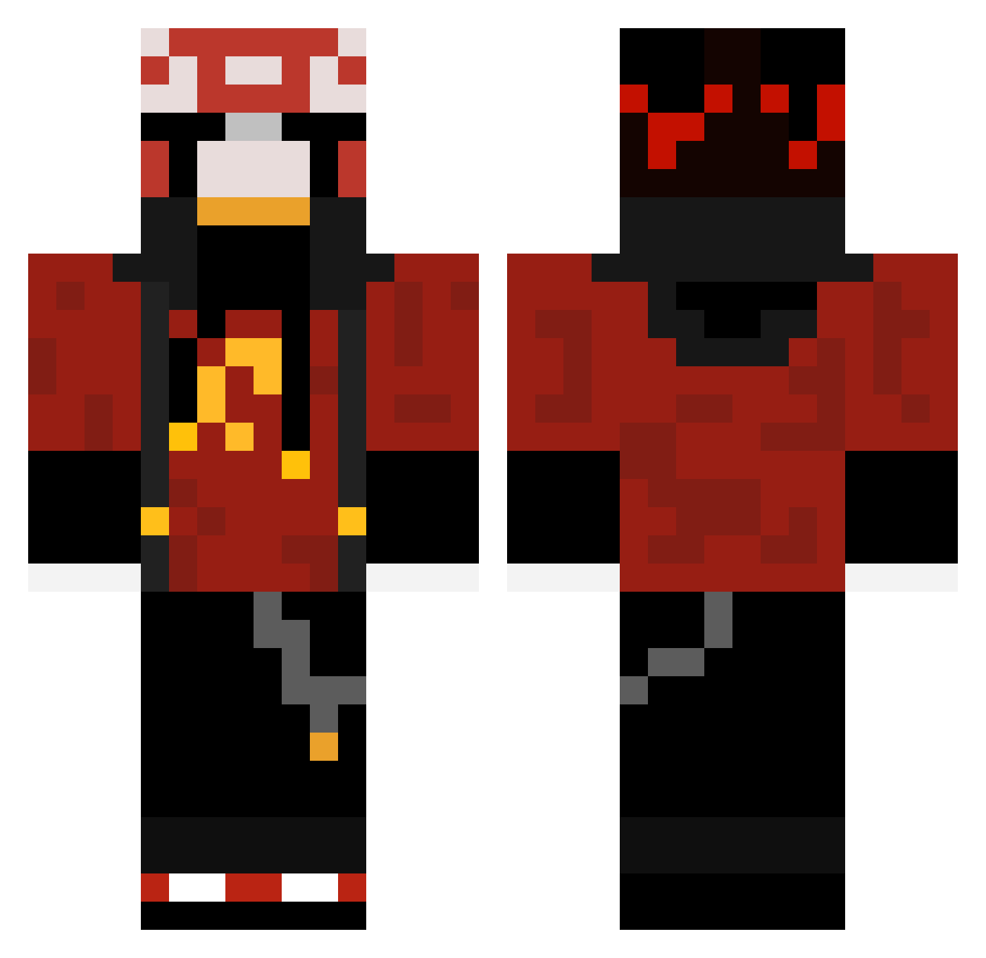 13UNNYZ Minecraft skin, front and back view