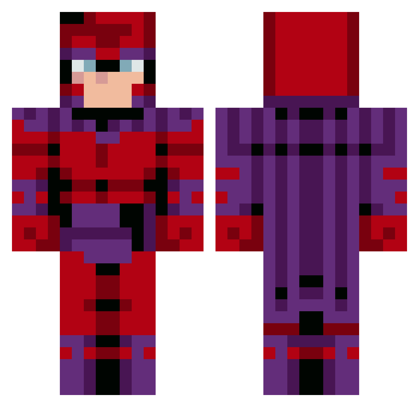 SuperMilo210808 Minecraft skin, front and back view
