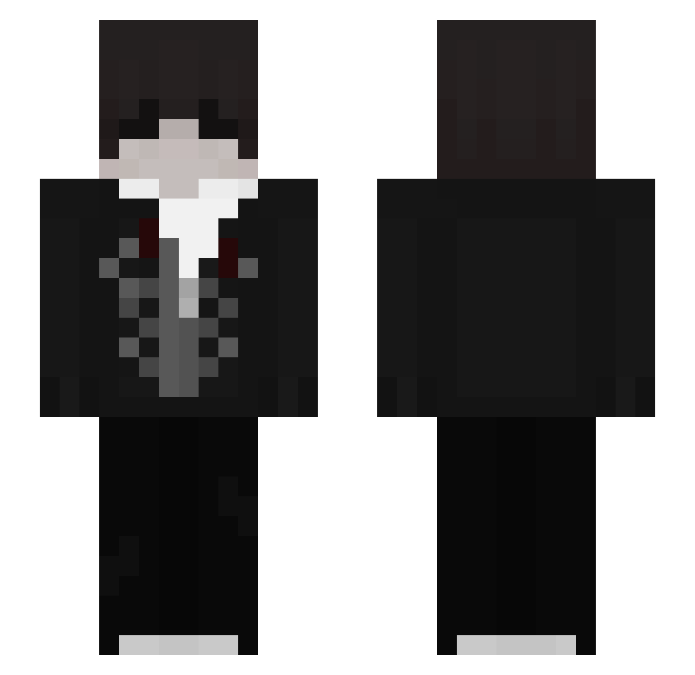 cvza Minecraft skin, front and back view