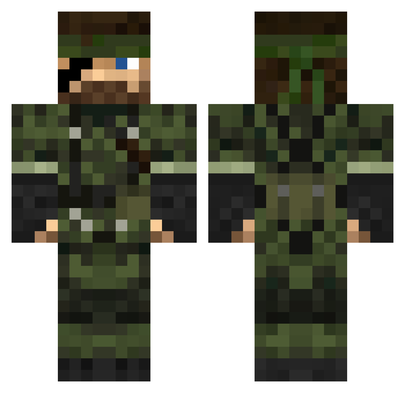 evildiamonds10 Minecraft skin, front and back view