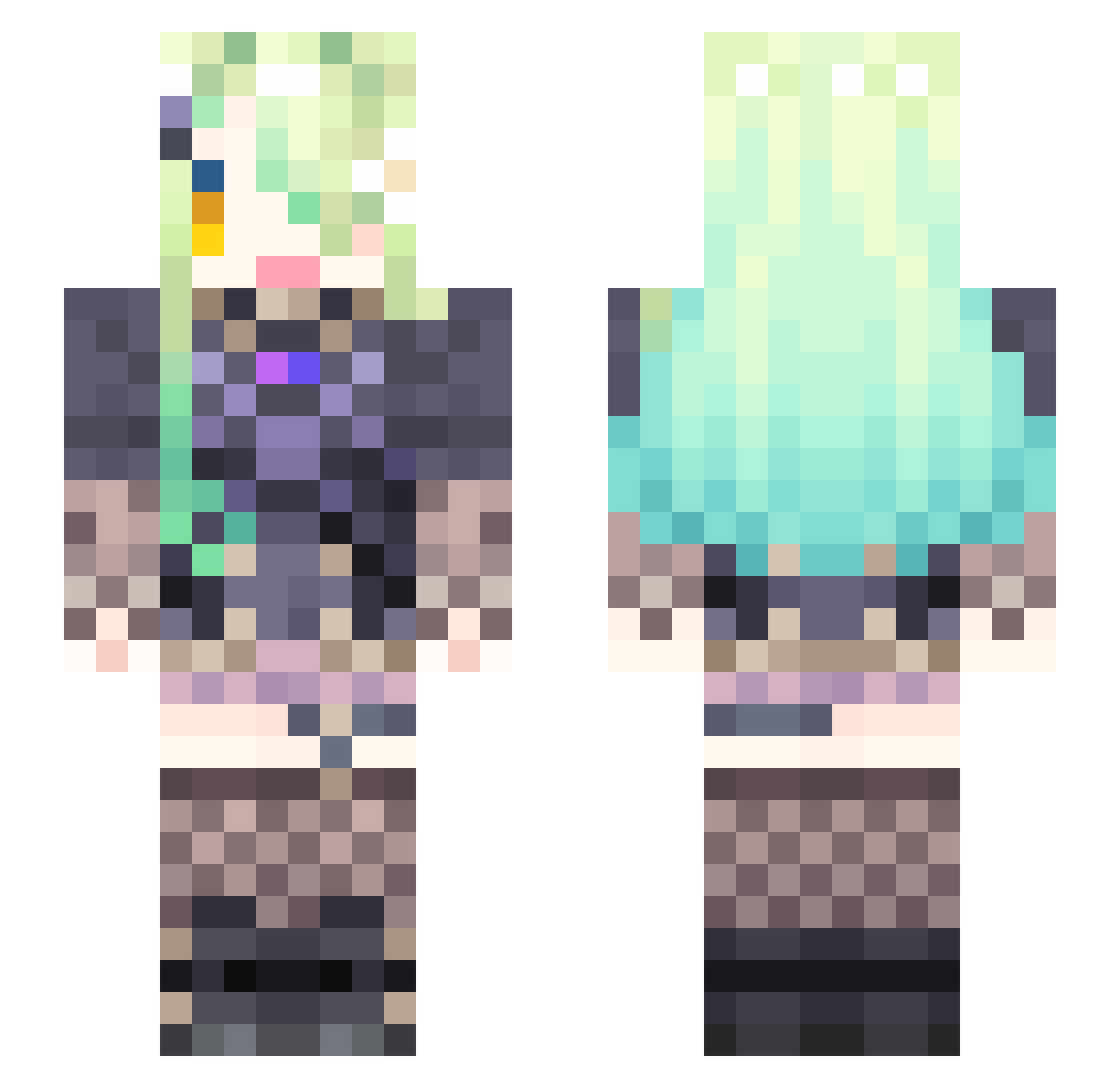 ParkMoggers Minecraft skin, front and back view