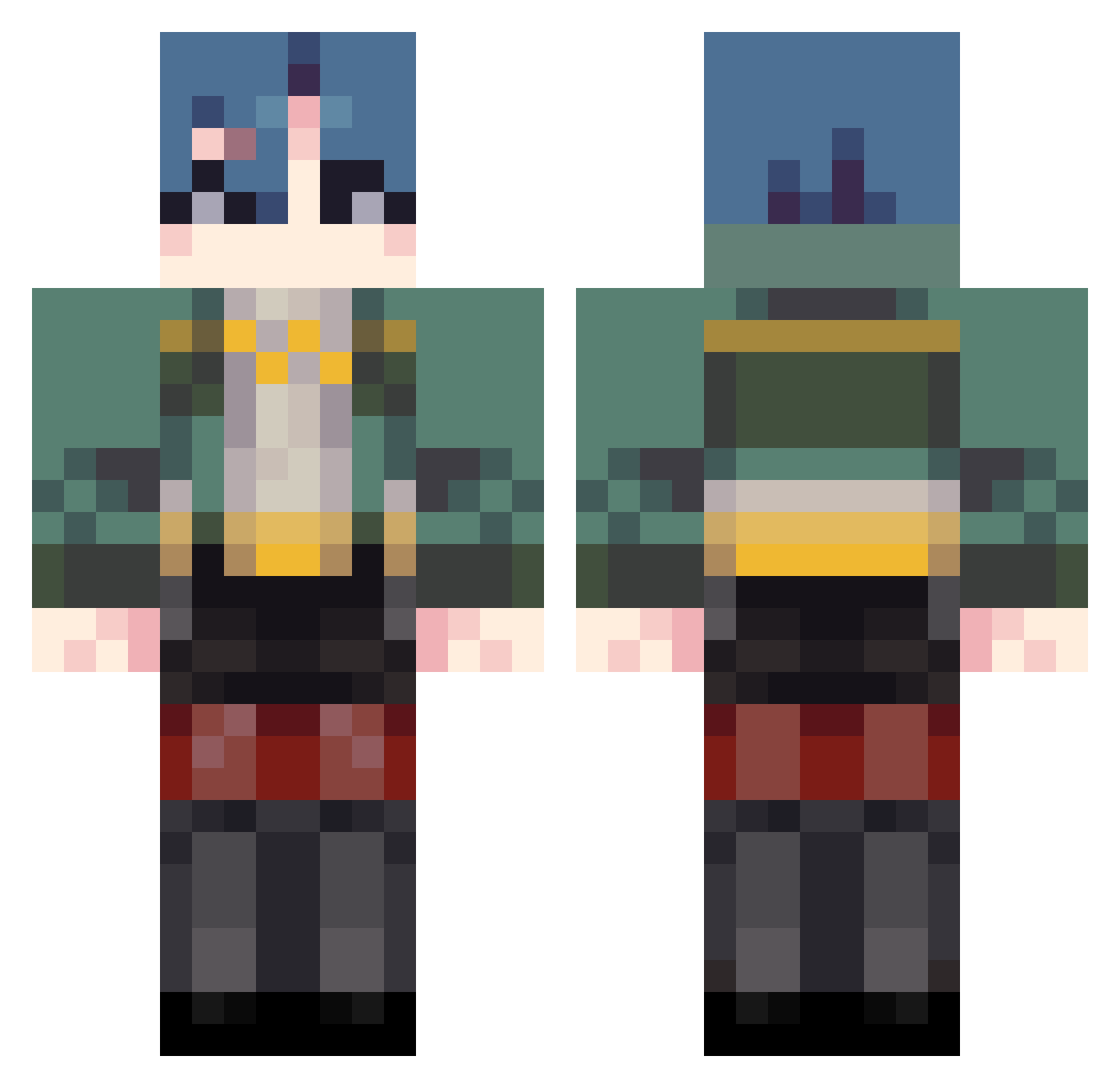 TingLamp Minecraft skin, front and back view