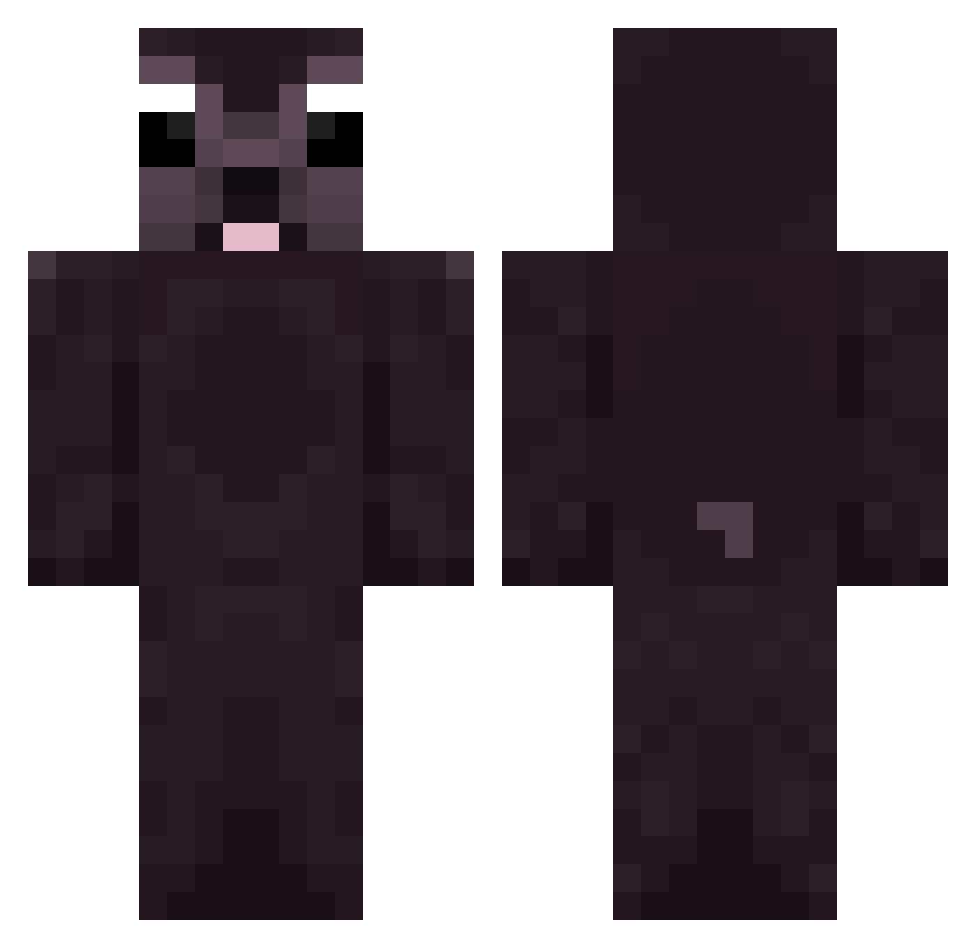 Mewo_omo Minecraft skin, front and back view