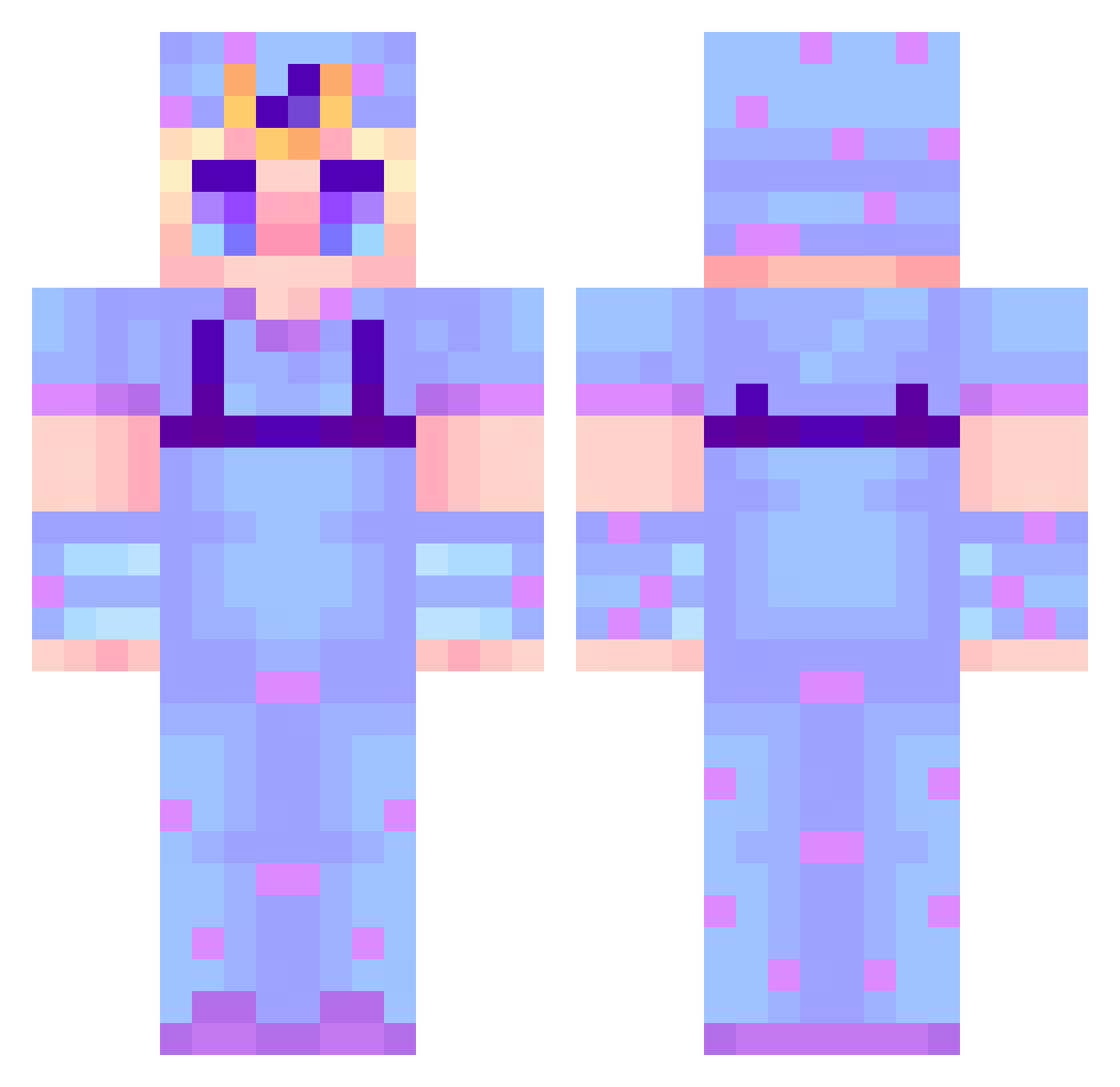 Space_Toxic Minecraft skin, front and back view