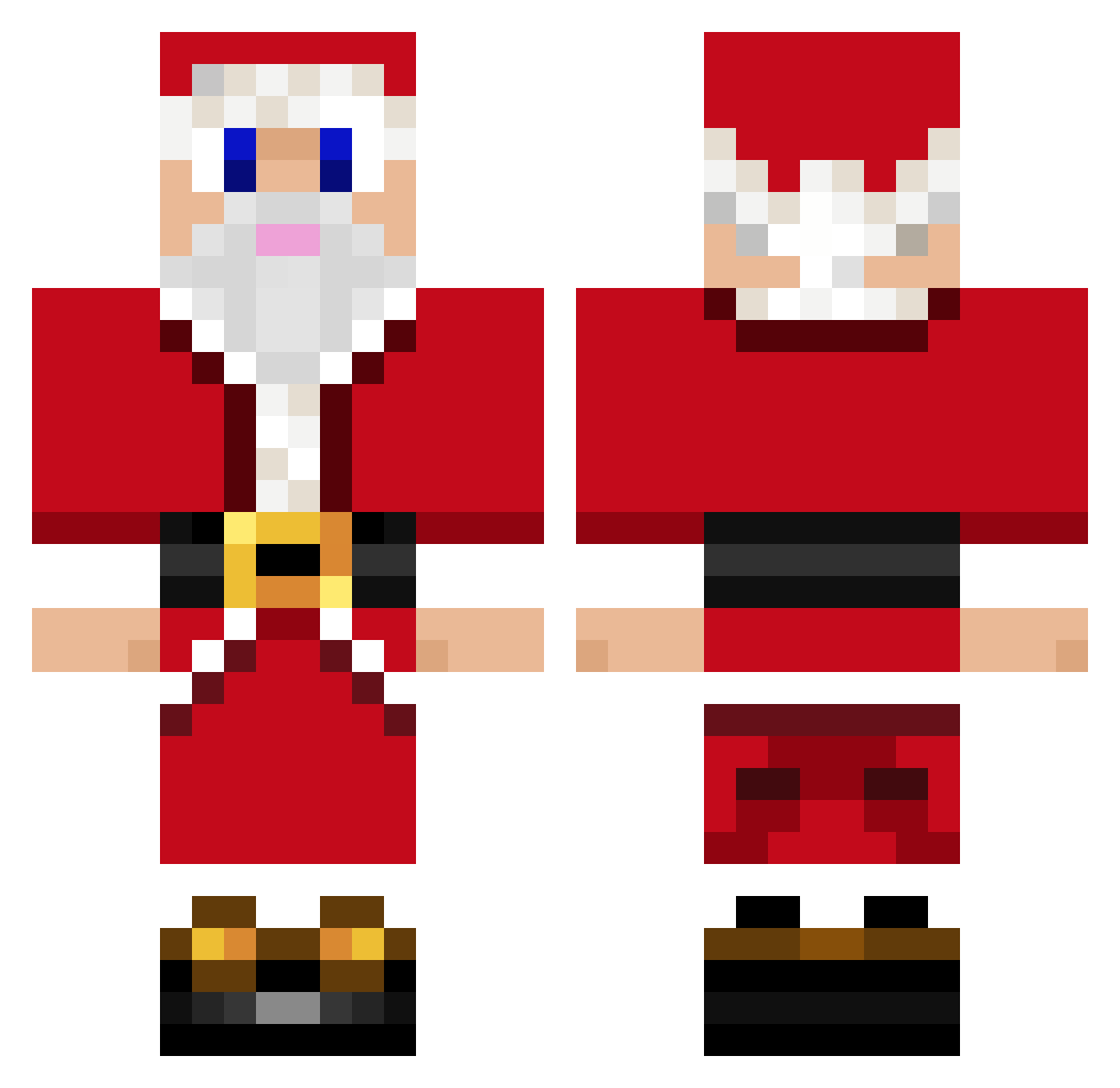xxxnek Minecraft skin, front and back view