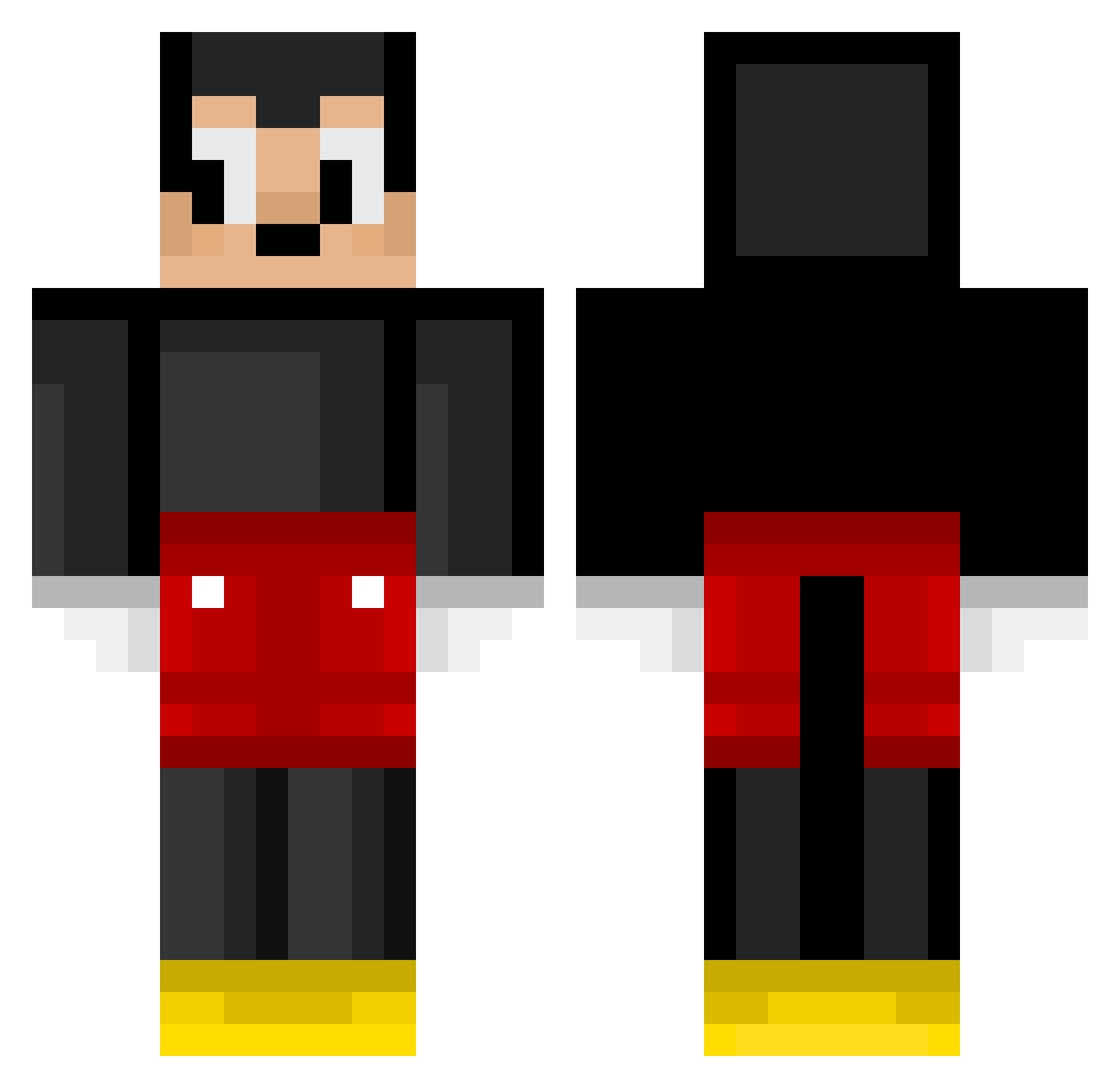 Interceptors Minecraft skin, front and back view
