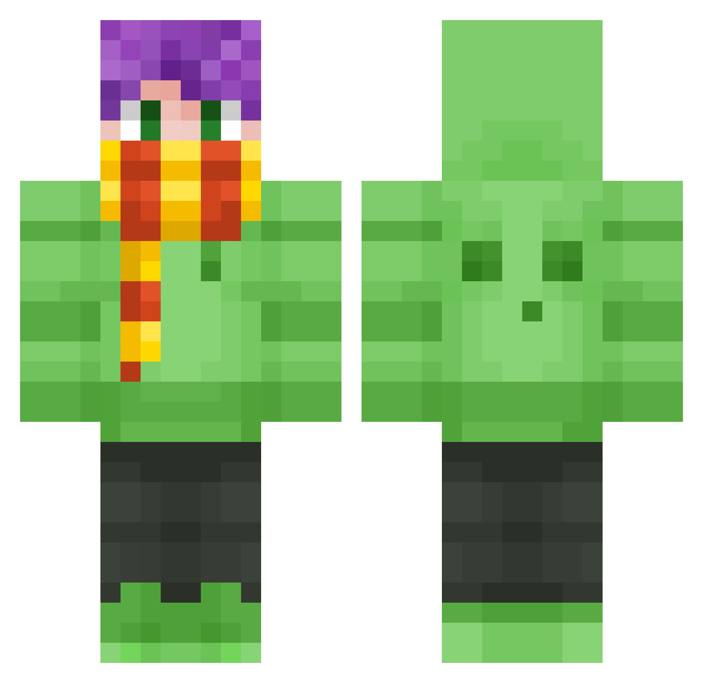 SamsulCH Minecraft skin, front and back view
