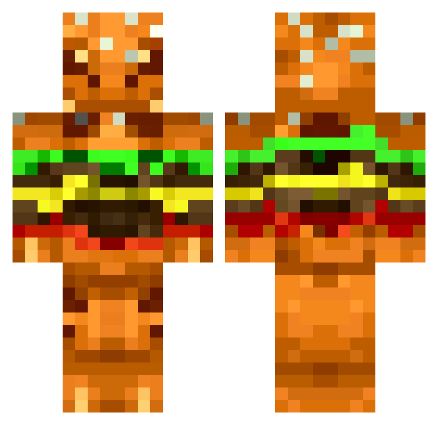 BANGDUK_ Minecraft skin, front and back view