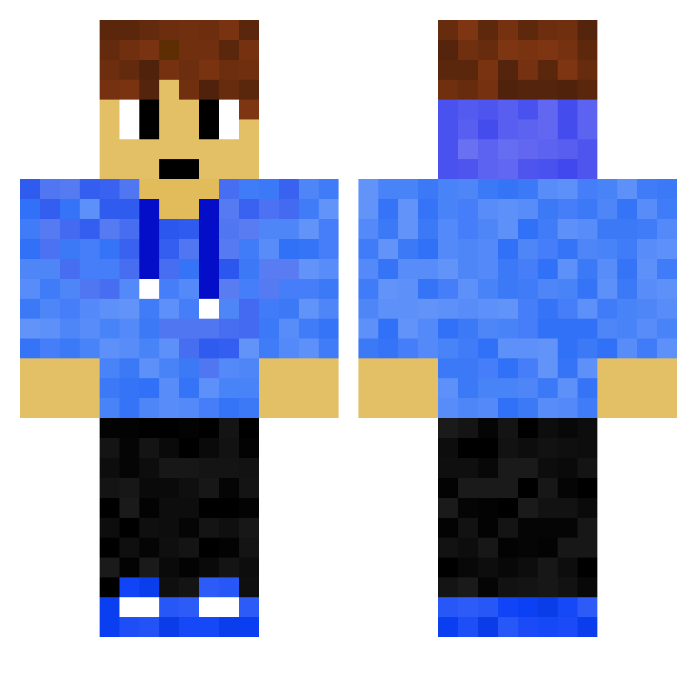 tangox3 Minecraft skin, front and back view