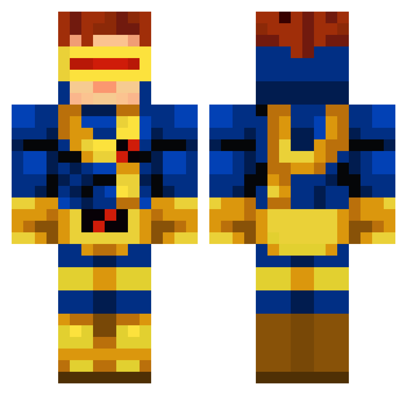 marvelouskeys Minecraft skin, front and back view