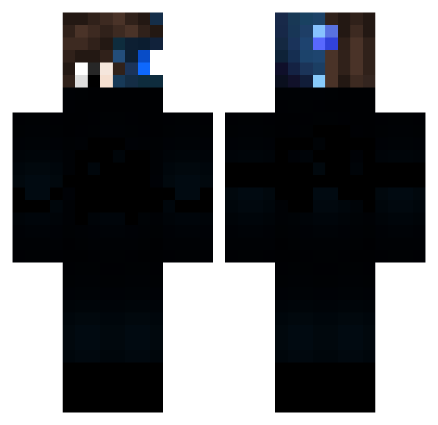 exchangee Minecraft skin, front and back view