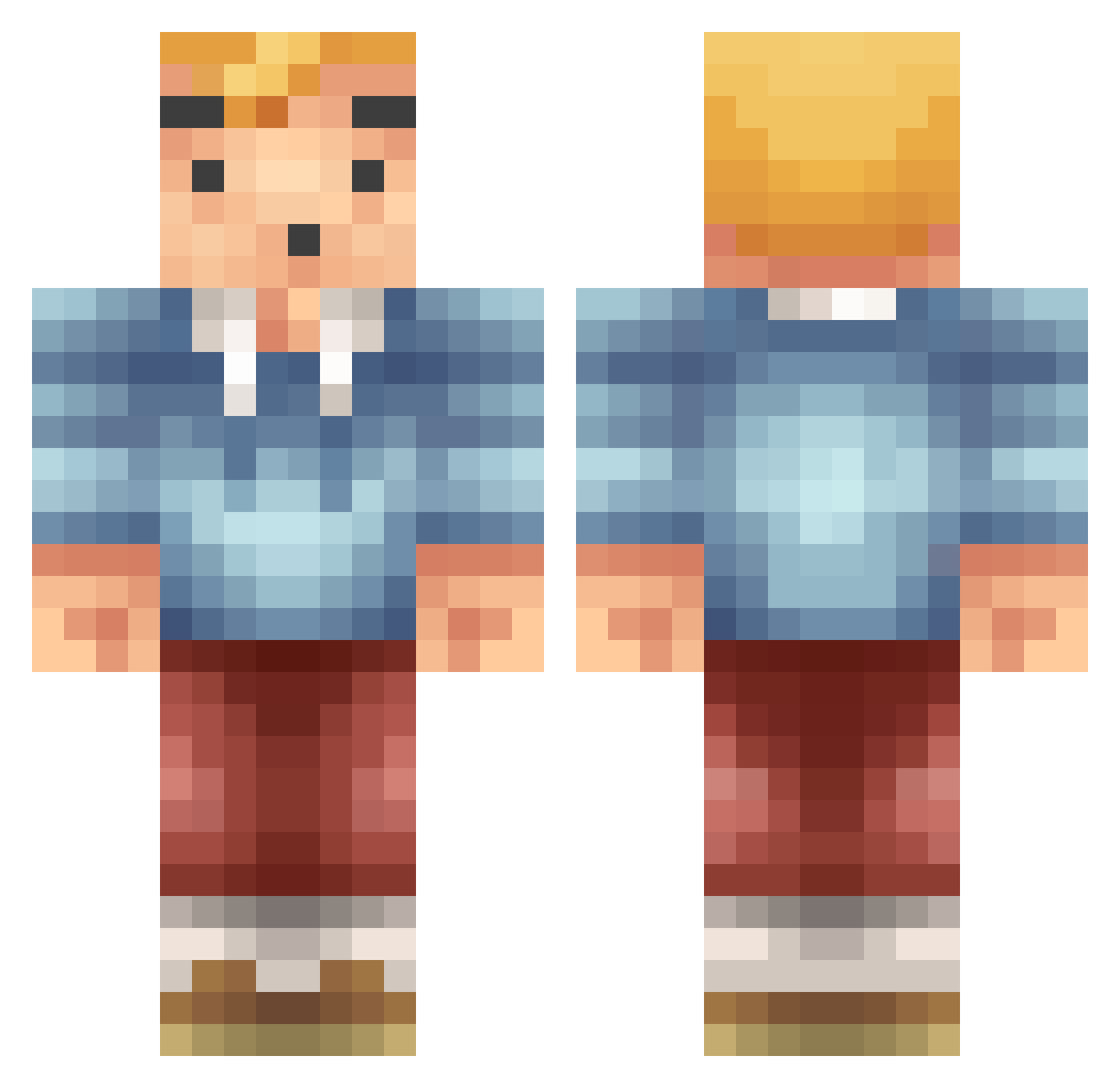 smokemm Minecraft skin, front and back view