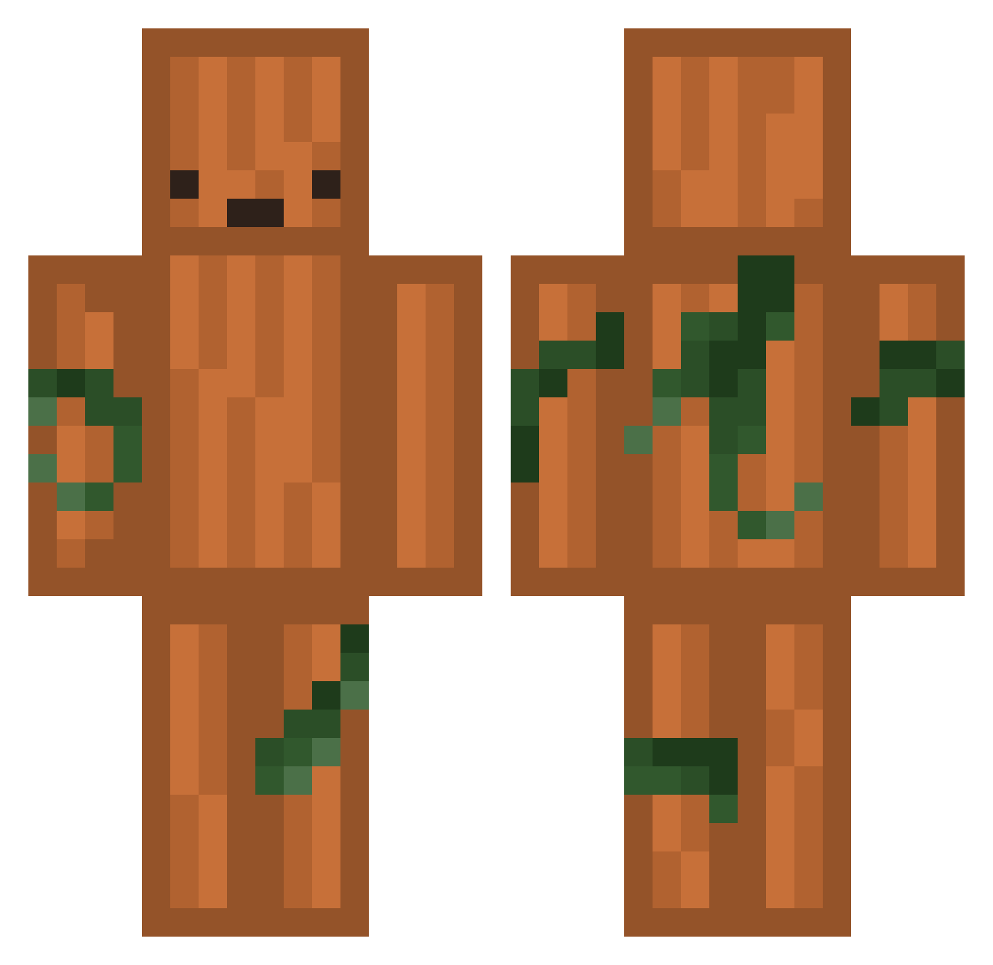 calmantu Minecraft skin, front and back view