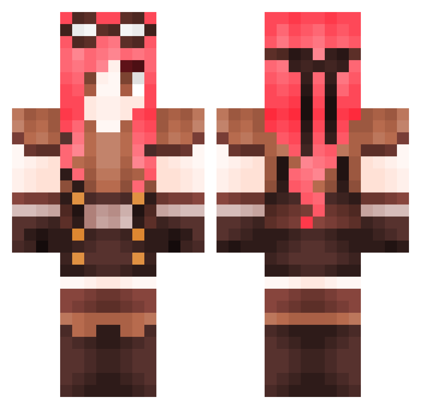 Ina Minecraft skin, front and back view