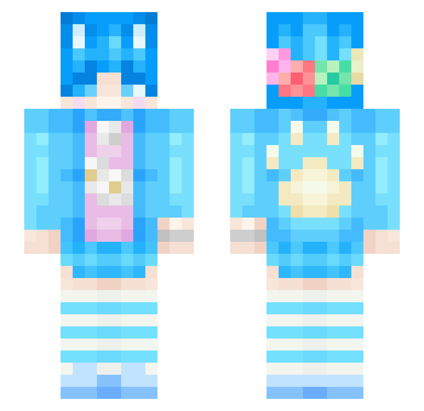 pop4iktop4ik64 Minecraft skin, front and back view