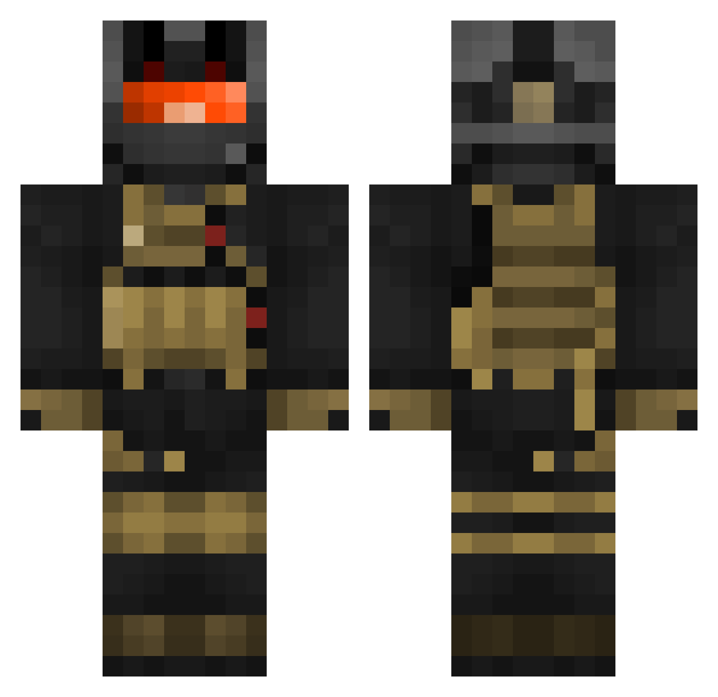 Skypring Minecraft skin, front and back view