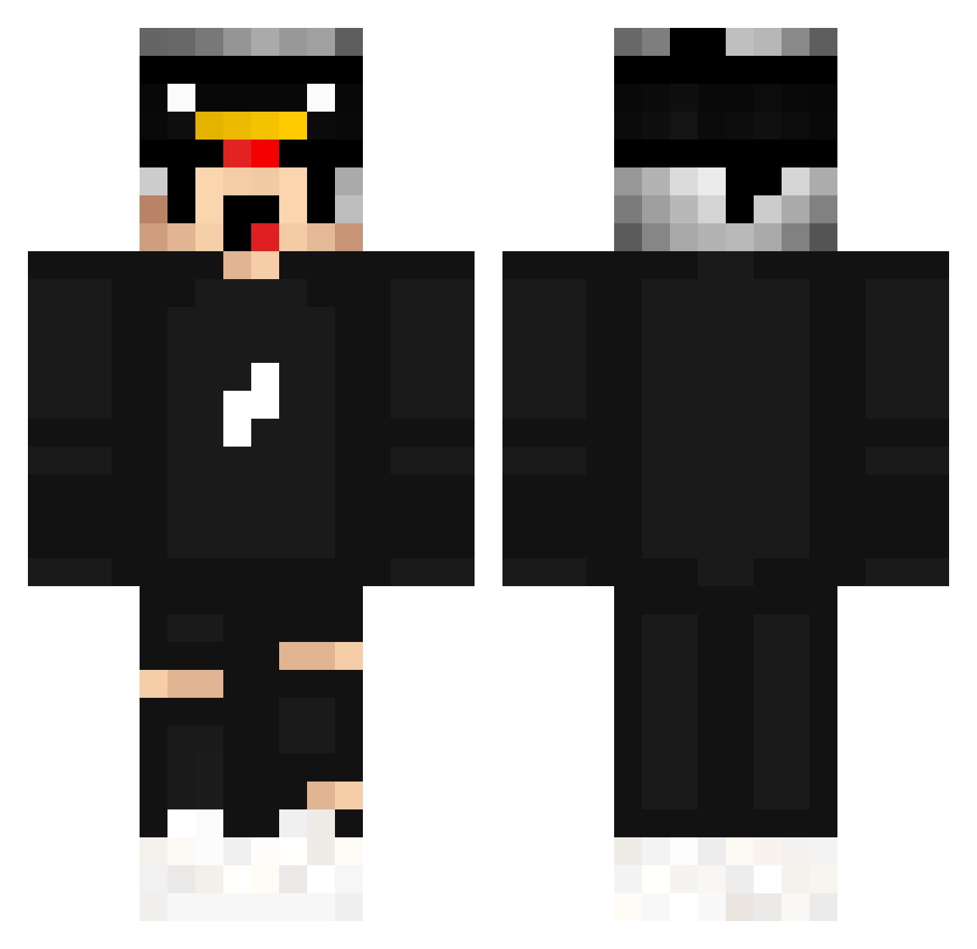 OhACD Minecraft skin, front and back view