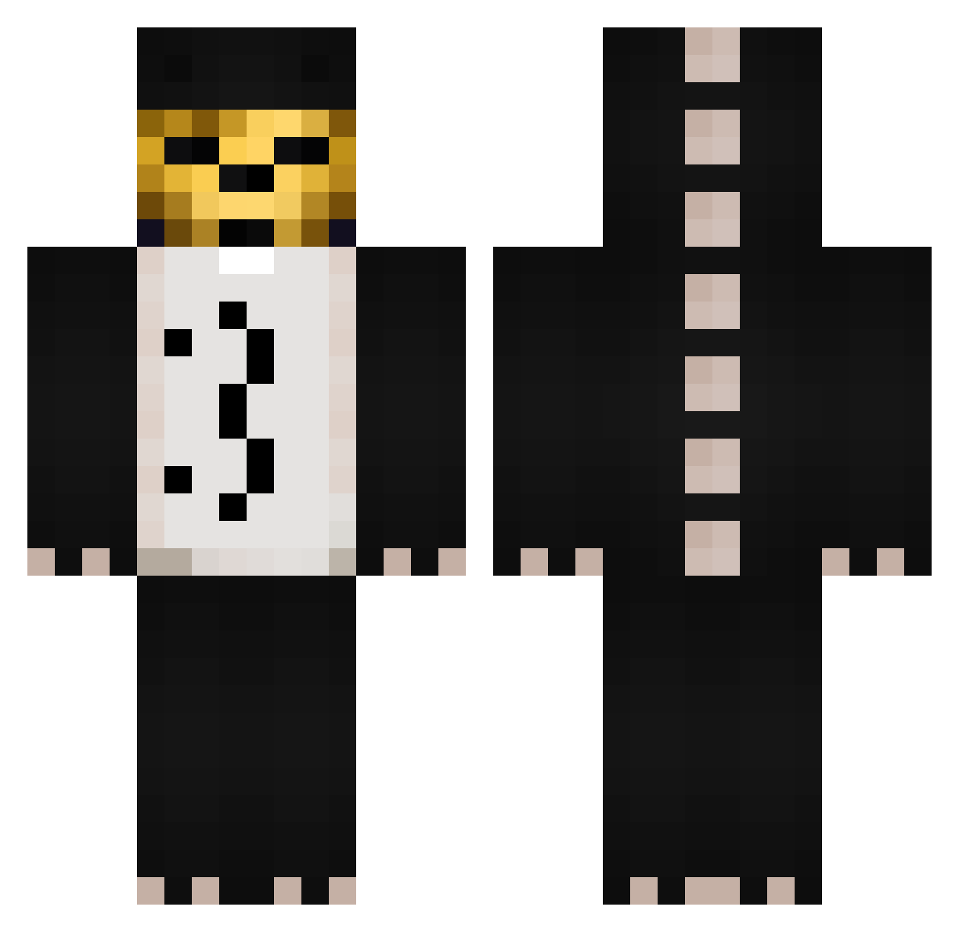 soyautista Minecraft skin, front and back view