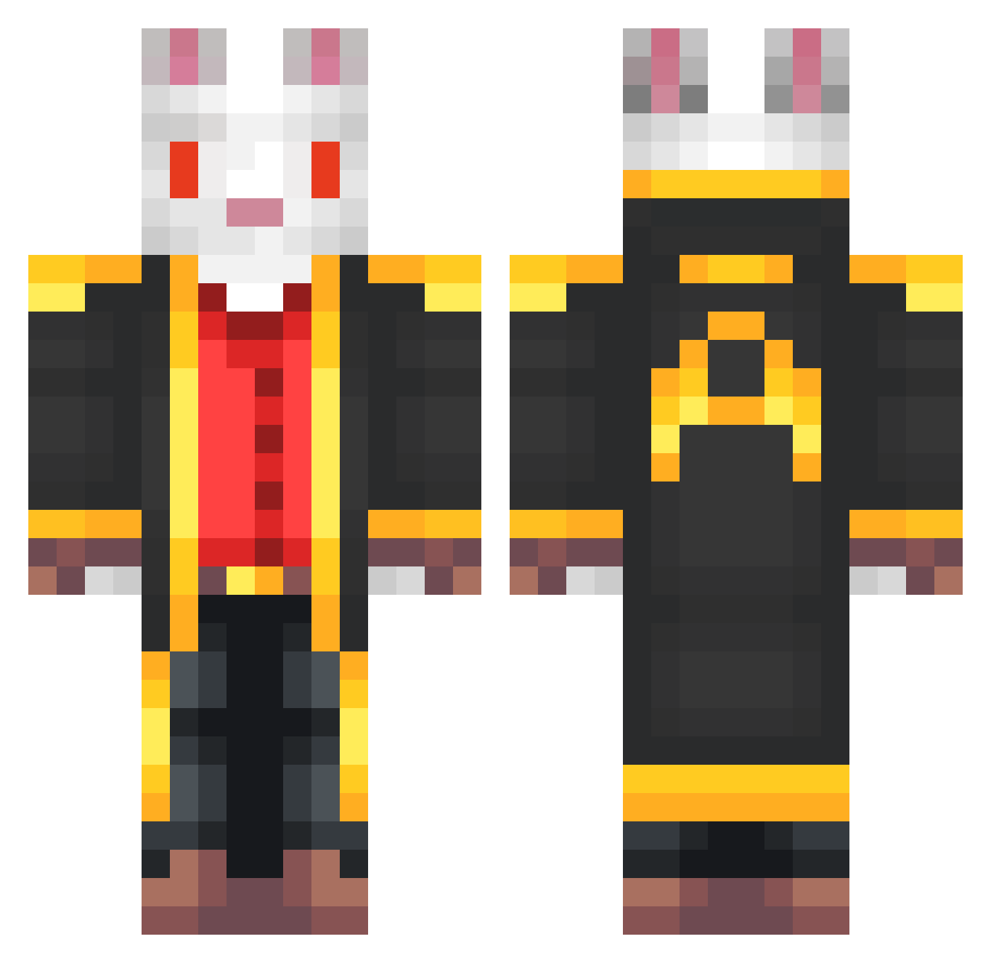 Satsumaxo Minecraft skin, front and back view