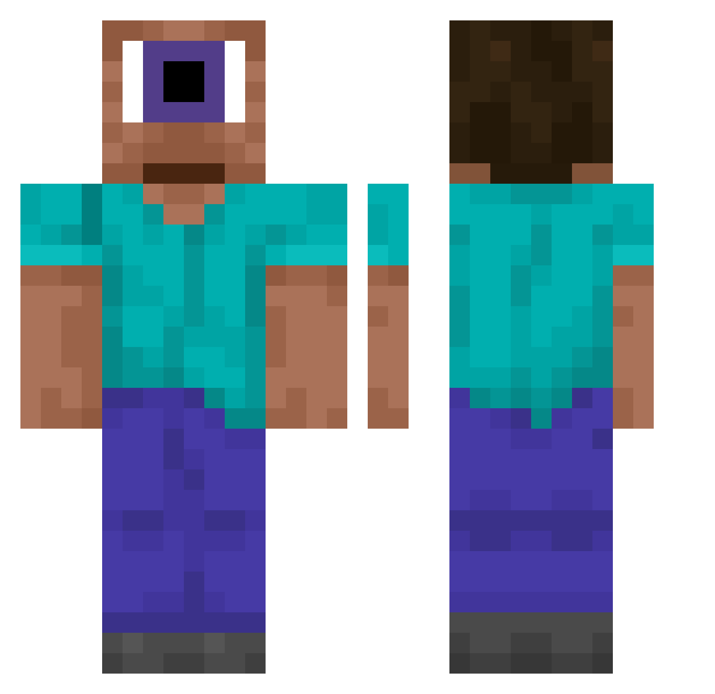 Bo_Bigum Minecraft skin, front and back view