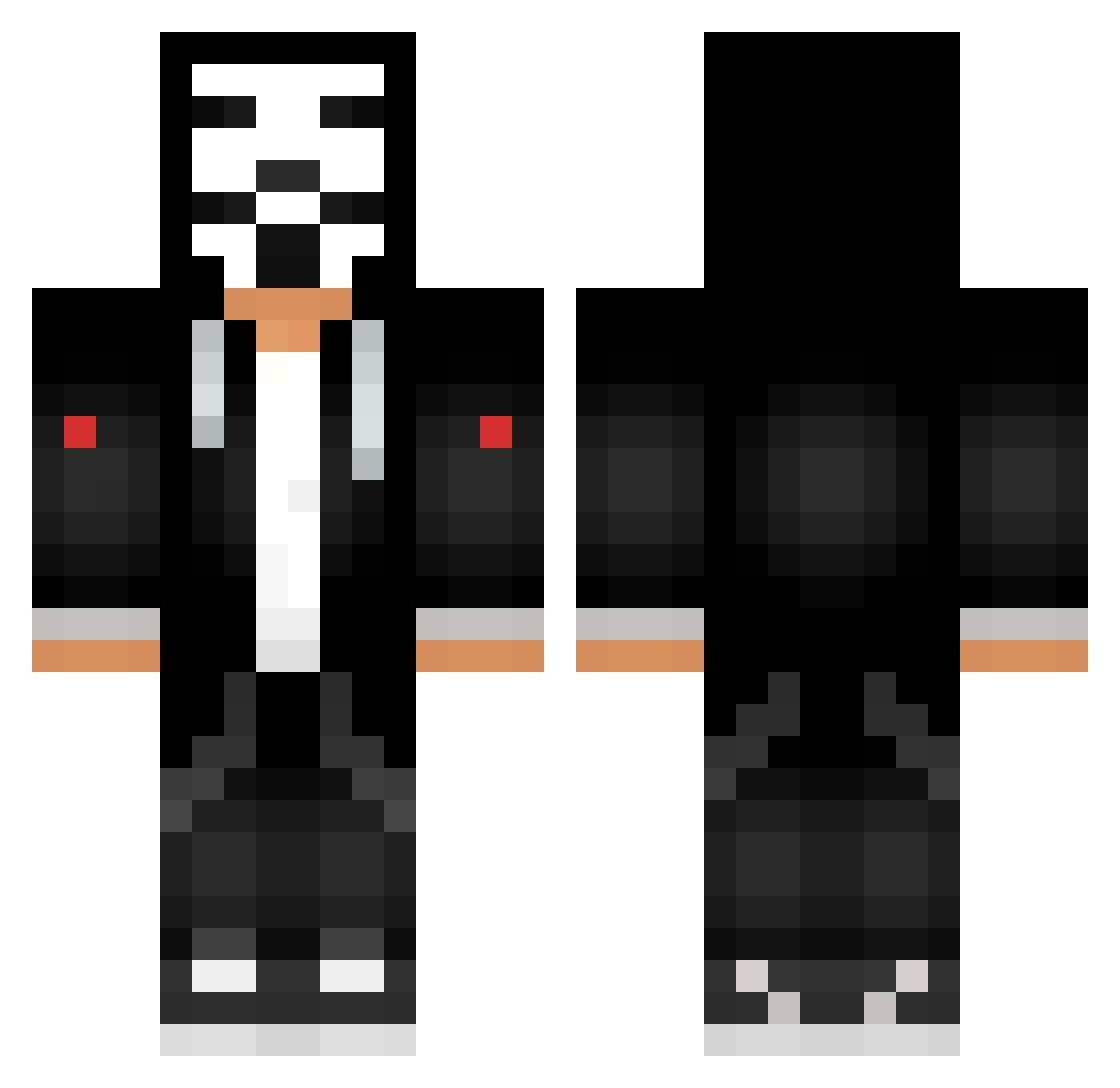 Fichus Minecraft skin, front and back view