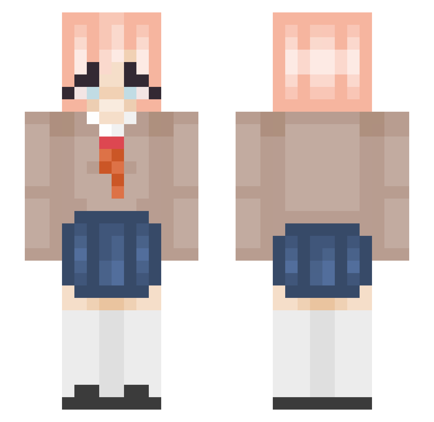 PresidentBlock Minecraft skin, front and back view