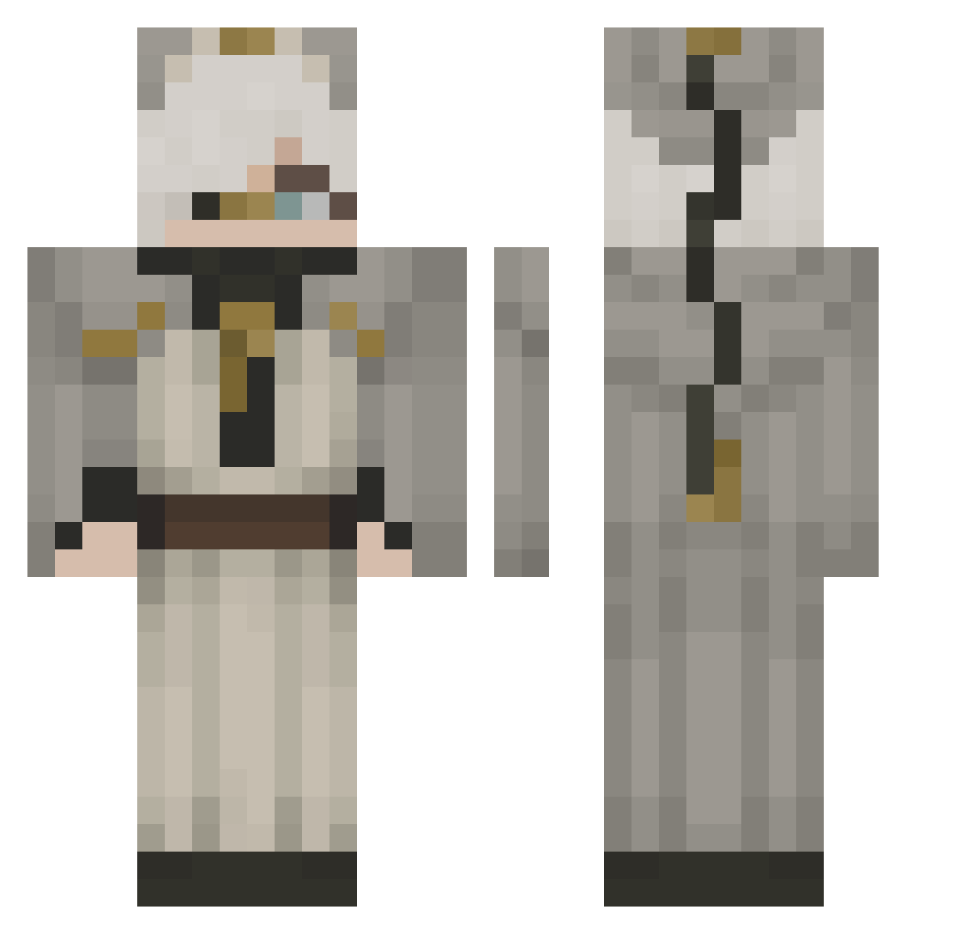 TaintedWarlock Minecraft skin, front and back view