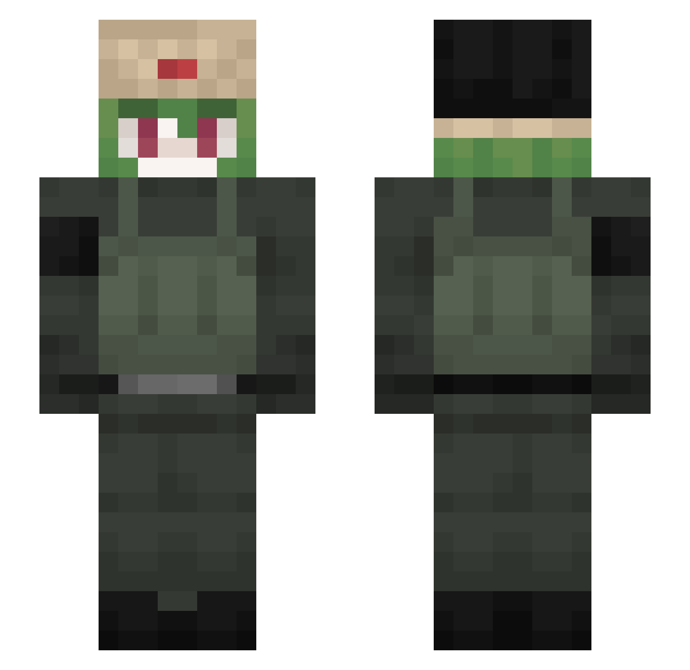 Za3tour Minecraft skin, front and back view