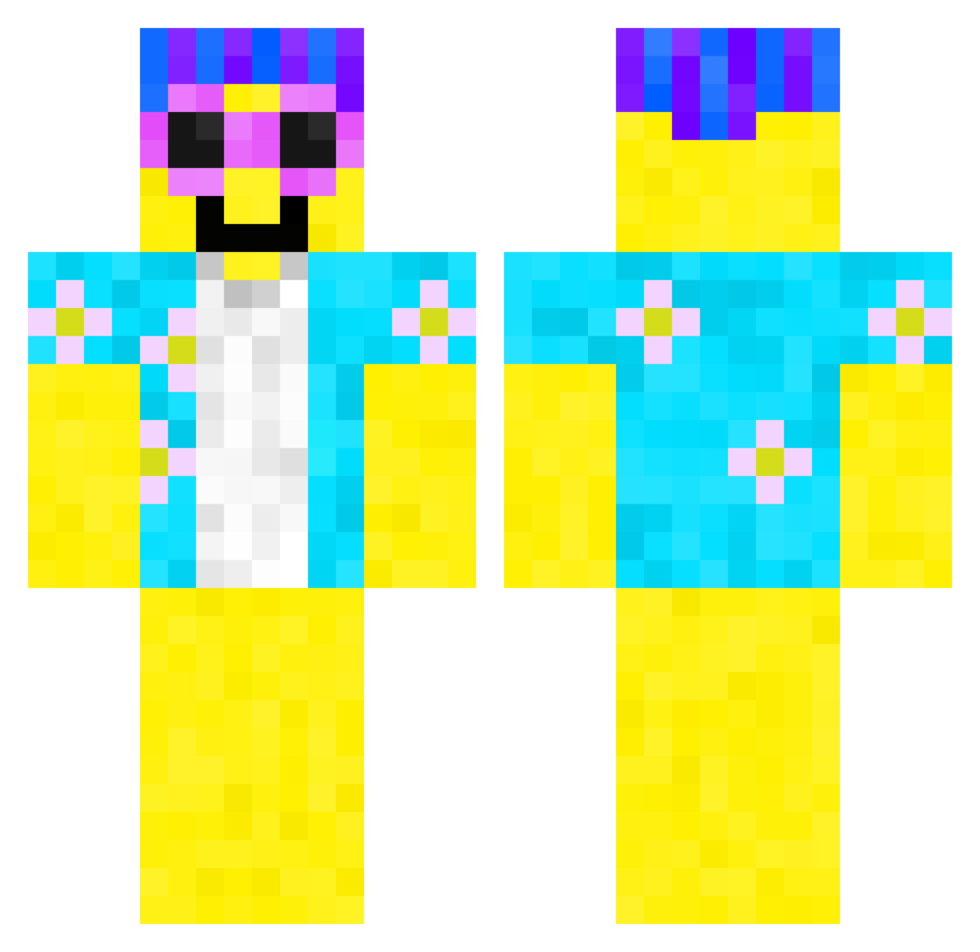 Nauhamme Minecraft skin, front and back view
