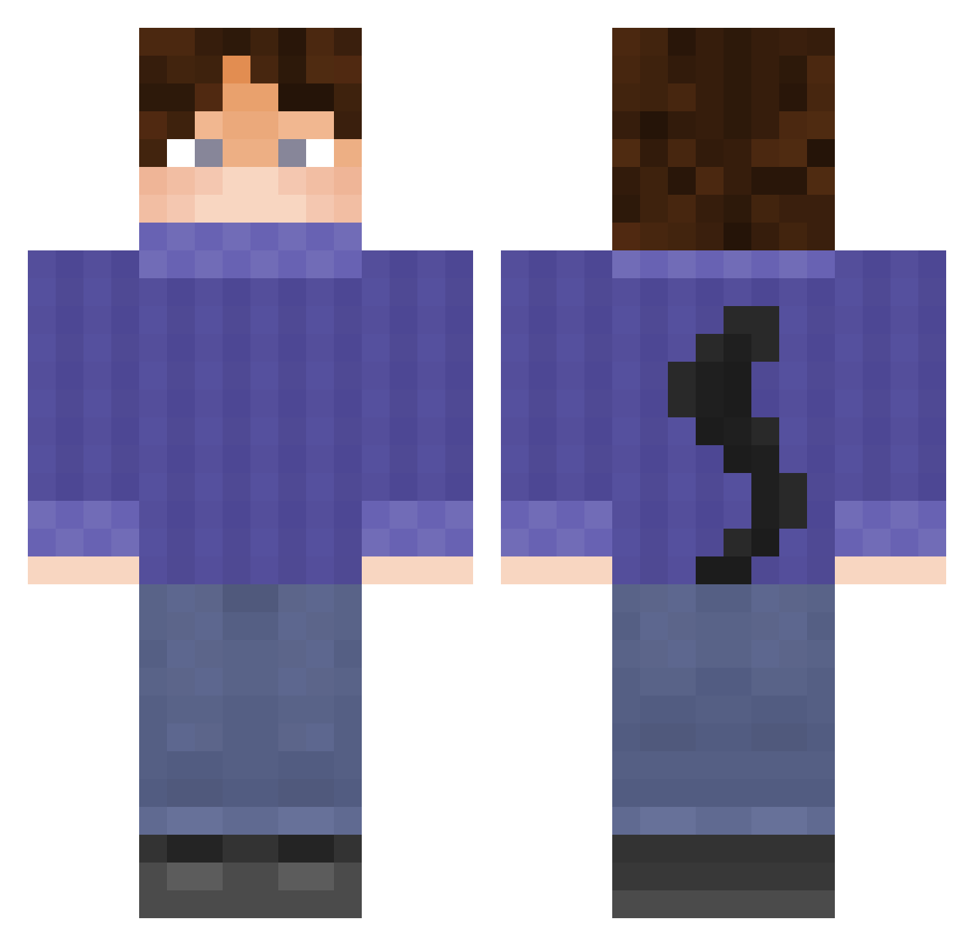 Kismetic Minecraft skin, front and back view