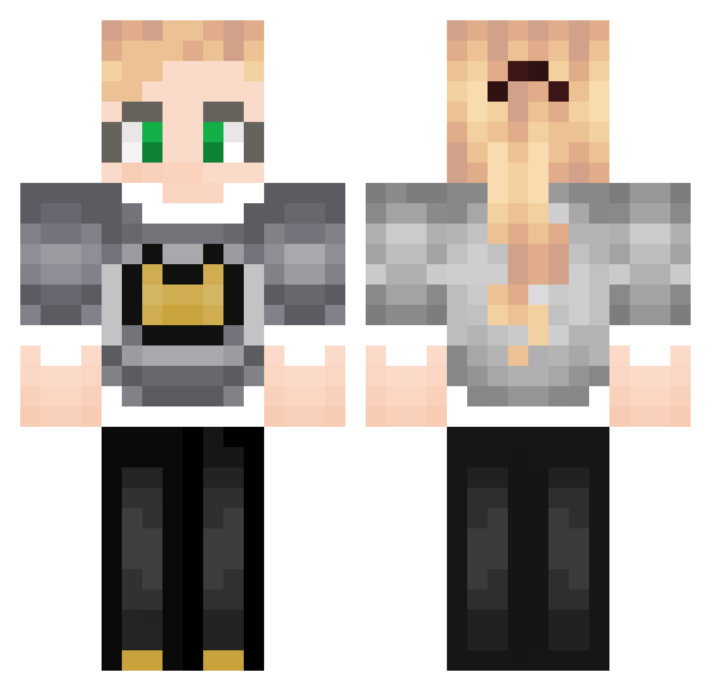 Rosilla Minecraft skin, front and back view