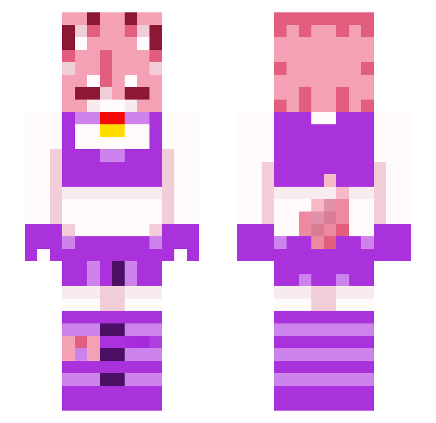 hex_yotsuba Minecraft skin, front and back view