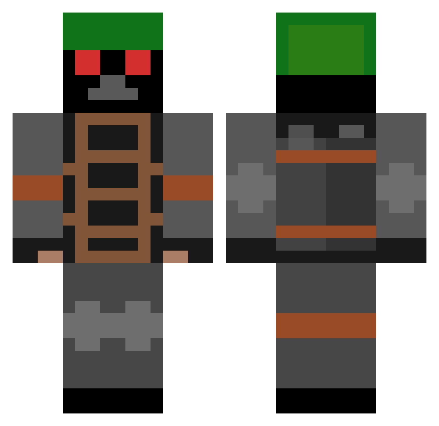 TonyBlackKnight Minecraft skin, front and back view