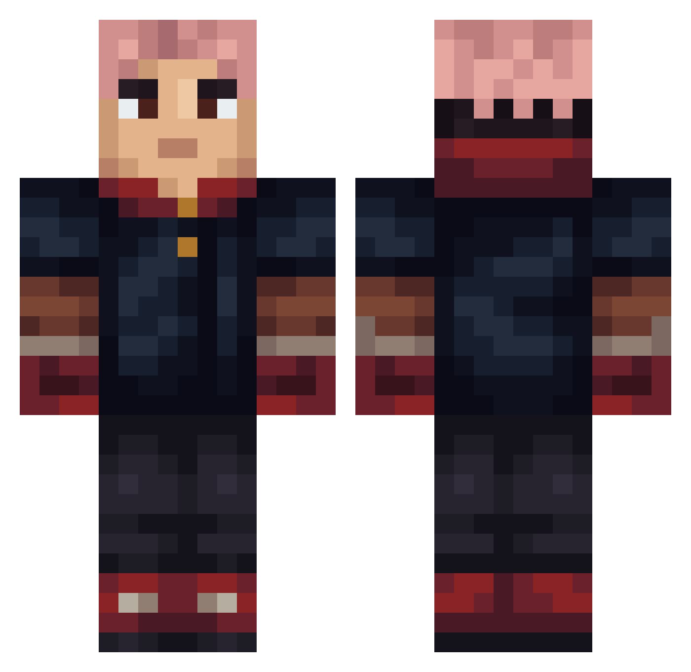 Corvo44 Minecraft skin, front and back view