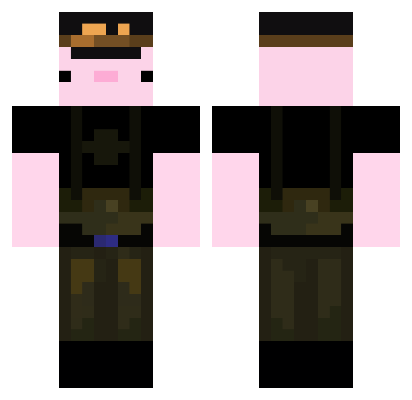 Sam_Kaley Minecraft skin, front and back view