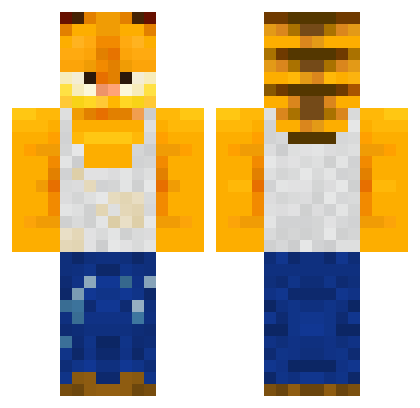 SwiftJustice Minecraft skin, front and back view